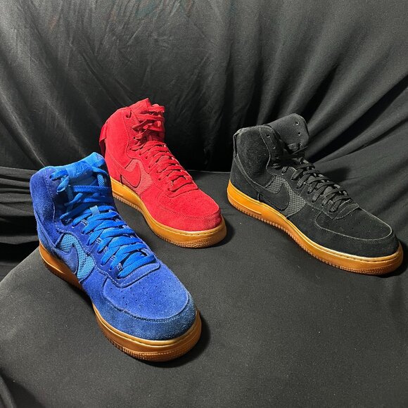 Nike Air Force 1 High ’07 LV8 Bundle – Black, Blue, Red, Mens Pre-Owned - Picture 6 of 12